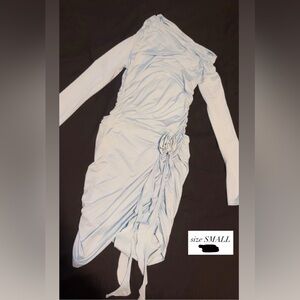 Elegant White Ruched Dress